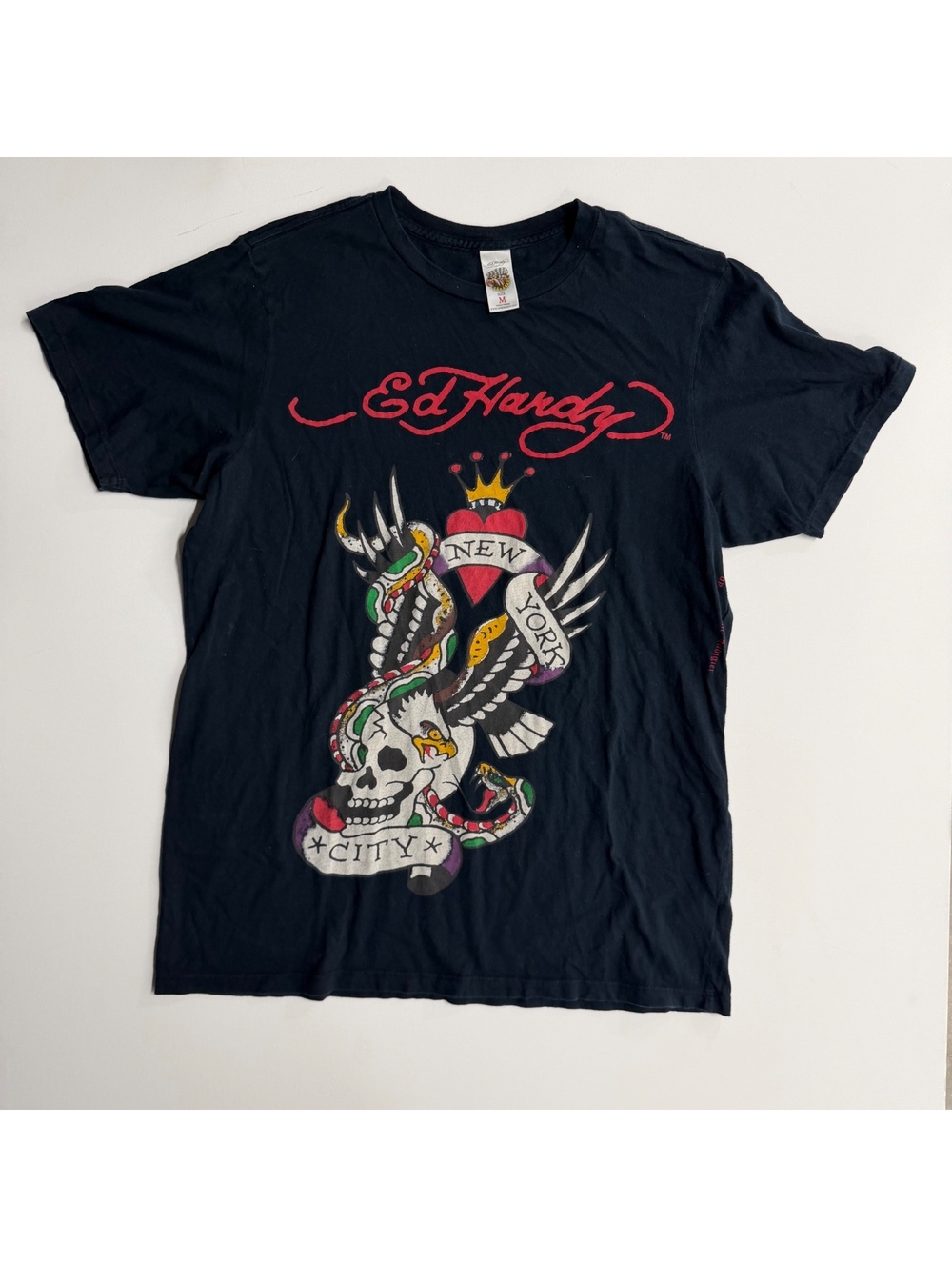 Ed Hardy Men's Black Graphic T-Shirt Size M